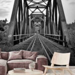Fotomurales Vías del tren atravesando un puente
