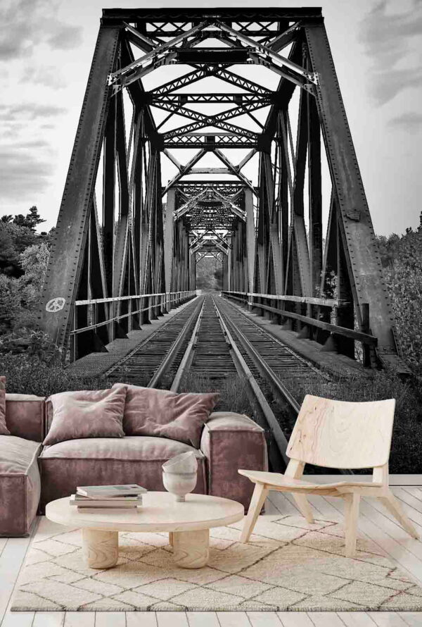 Vías del tren atravesando un puente Fotomurales Vías del tren atravesando un puente
