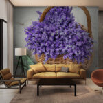 Fotomurales Cesta de flores moradas