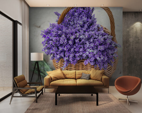 Cesta de flores moradas Fotomurales Cesta de flores moradas