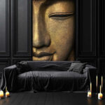 Fotomurales Rostro sereno de una estatua de Buda