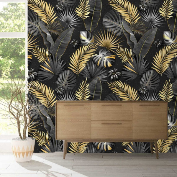 Elegante diseño de hojas tropicales Fotomurales Elegante diseño de hojas tropicales