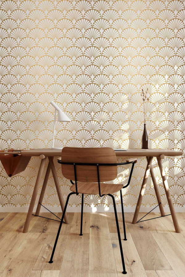 Elegante diseño floral de color beige Fotomurales Elegante diseño floral de color beige