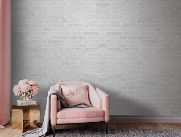 Muro de ladrillo blanco con muchos ladrillos rectangulares Fotomurales Muro de ladrillo blanco con muchos ladrillos rectangulares
