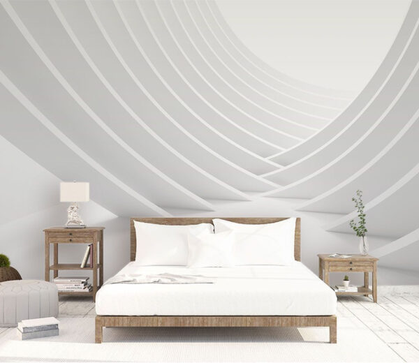 Estructura blanca con líneas curvas Fotomurales Estructura blanca con líneas curvas