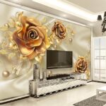 Fotomurales Elegantes rosas entre delicadas mariposas