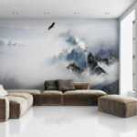 Fotomurales Lobo en la nieve