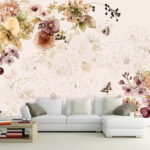 Fotomurales Delicadas flores en suaves colores pastel