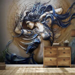 Fotomurales Mujer mística de azul arremolinado.