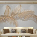 Fotomurales Elegante arte plumario en tonos beige