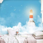 Fotomurales Faro en las nubes