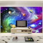 Fotomurales Planetas en el cielo con estrellas