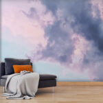 Fotomurales Cielo nublado con nubes rosas y azules