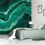 Fotomurales Olas fluidas de verde azulado y verde