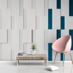 Fotomurales Objeto rectangular blanco con líneas azules