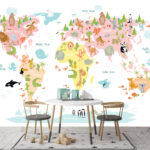 Fotomurales Mapa de África con animales