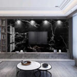 Fotomurales Las vetas de mármol oscuro crean patrones intrincados