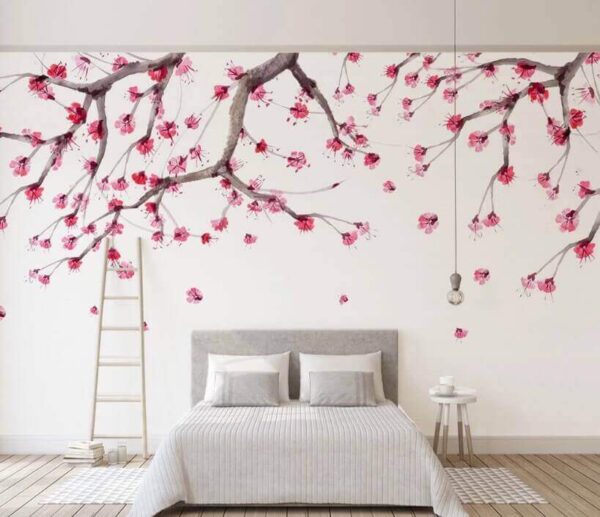 Árbol con flores rosas Fotomurales Árbol con flores rosas