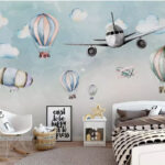 Fotomurales Dirigible azul y blanco
