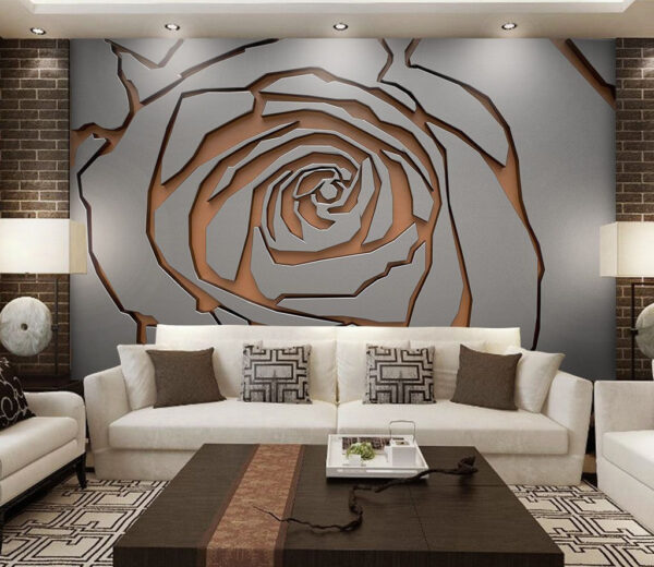 Rosa metálica diseño patrón de arte Fotomurales Rosa metálica diseño patrón de arte