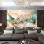 Fotomurales Pintura de pájaros volando en el cielo