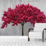 Fotomurales Vibrantes flores rosas contra el hormigón