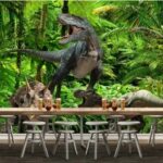 Fotomurales Grupo de dinosaurios en un bosque