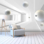 Fotomurales Bolas blancas en una habitación