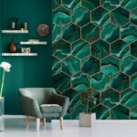 Fotomurales Artístico motivo hexagonal en tonos intensos