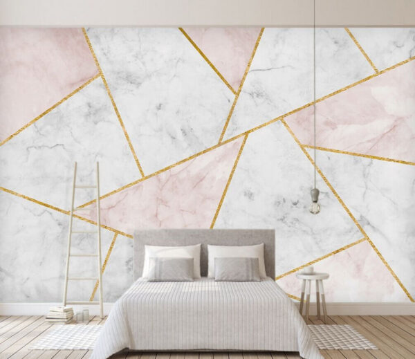 Elegantes motivos de mármol y diseño geométrico Fotomurales Elegantes motivos de mármol y diseño geométrico