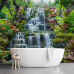 Fotomurales Cascada en un jardín