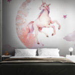 Fotomurales Unicornio en la luna