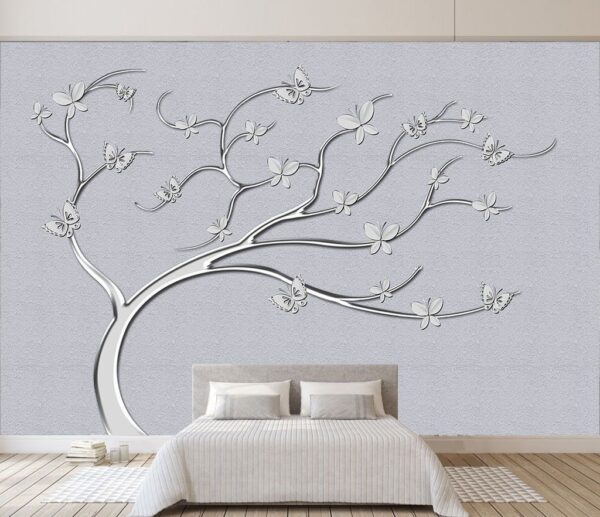 Árbol con mariposas Fotomurales Árbol con mariposas