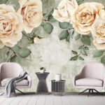 Fotomurales Elegantes rosas con fondo texturizado