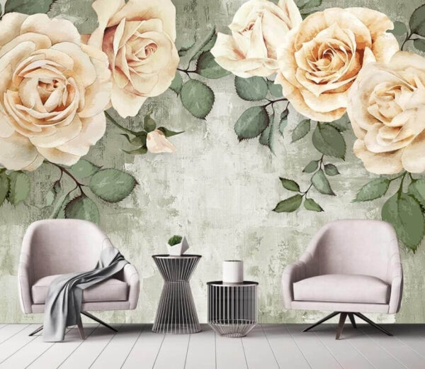 Fotomurales Elegantes rosas con fondo texturizado
