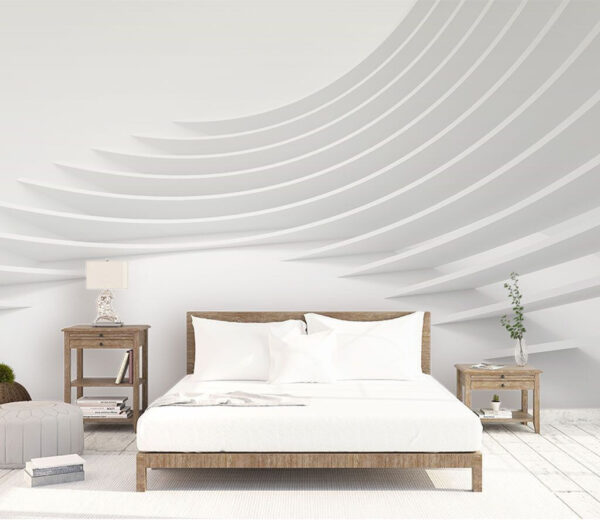 Estantería blanca en una habitación Fotomurales Estantería blanca en una habitación