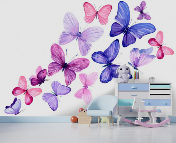 Graciosas mariposas en delicados tonos danzan Fotomurales Graciosas mariposas en delicados tonos danzan