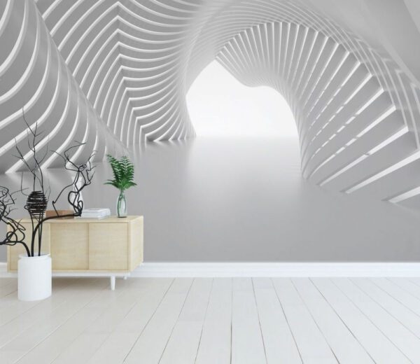 Diseño arquitectónico futurista en espiral de color blanco Fotomurales Diseño arquitectónico futurista en espiral de color blanco