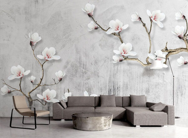 Delicadas magnolias sobre elegantes ramas Fotomurales Delicadas magnolias sobre elegantes ramas