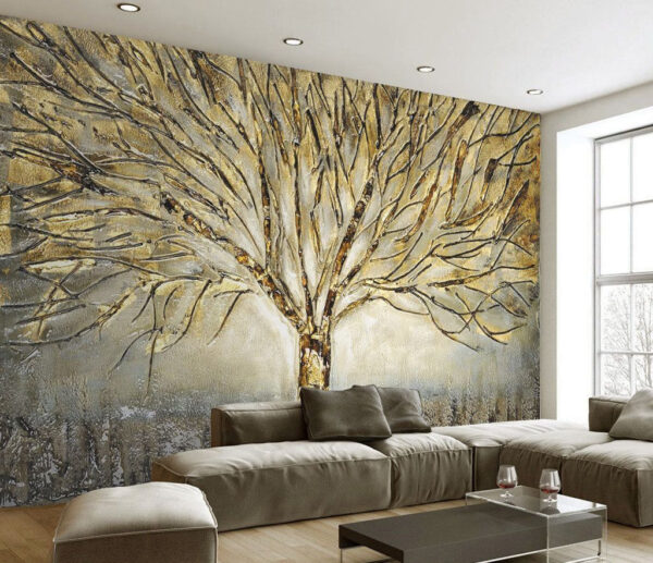 Ramas de árbol texturizadas en tonos brillantes Fotomurales Ramas de árbol texturizadas en tonos brillantes
