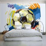 Fotomurales Vibrante ilustración de un balón de fútbol.