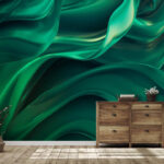 Fotomurales Tela verde con pliegues