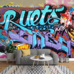 Fotomurales Arte urbano de graffiti en colores vibrantes