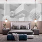Fotomurales Habitación blanca con bolas blancas