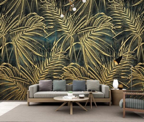 Hojas tropicales con motivos únicos Fotomurales Hojas tropicales con motivos únicos