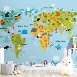 Fotomurales Mapa de África con animales