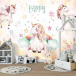 Fotomurales Acuarela de un unicornio
