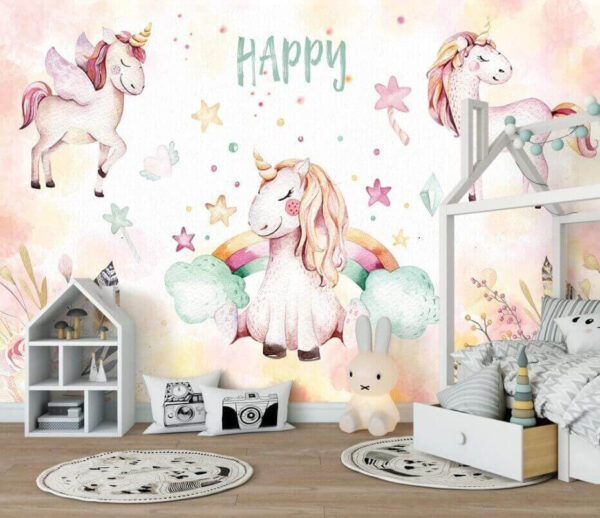 Acuarela de un unicornio Fotomurales Acuarela de un unicornio