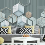 Fotomurales Papel pintado con hexágonos y formas geométricas