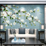 Fotomurales Flores blancas en una rama